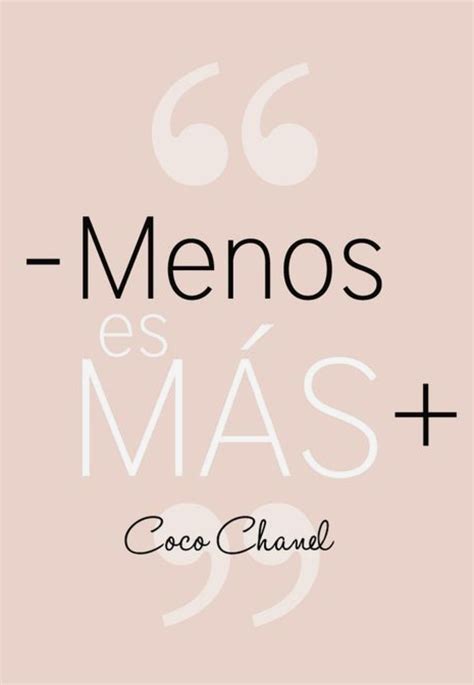 menos es mas coco chanel